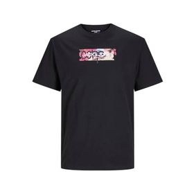 Jack & Jones Jcosummer Print Tee SS Siyah Bisiklet Yaka Erkek T-shirt
