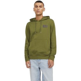 Jack & Jones Jcowaffle Backprint Sweat Hood Yağ Yeşili Erkek Sweatshirt