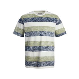 Jack & Jones Jjcoast Çizgili Yağlı Yeşil Regular Fit Yuvarlak Yaka Erkek T-shirt
