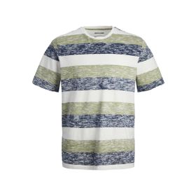 Jack & Jones Jjcoast Çizgili Yağlı Yeşil Regular Fit Yuvarlak Yaka Erkek T-shirt
