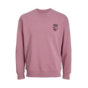 Jack & Jones Jjdirk Crew Neck Koyu Pembe Erkek Sweatshirt