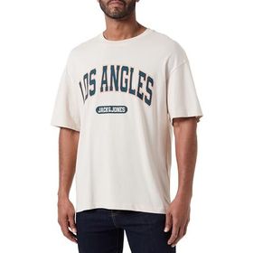 Jack & Jones Jjebradley Varsity Tee Ss O-Neck Styd Moonbeam Baskı Los Angeles Erkek T-shirt
