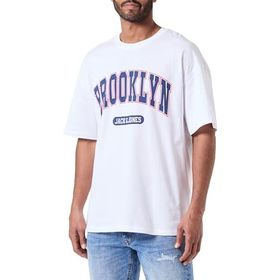 Jack & Jones Jjebradley Varsity Tee Ss O-Neck Styd Parlak Beyaz Baskı Brooklyn Erkek T-shirt