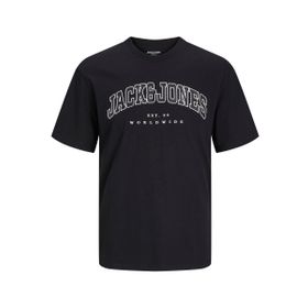 Jack & Jones Jjecaleb Varsity Tee Ss O-Neck Noo Pls Siyah Erkek T-Shirt