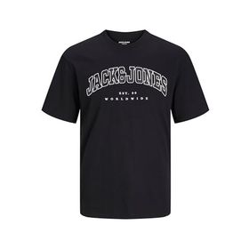 Jack & Jones Jjecaleb Varsity Tee Ss O-Neck Noo Pls Siyah Erkek T-Shirt