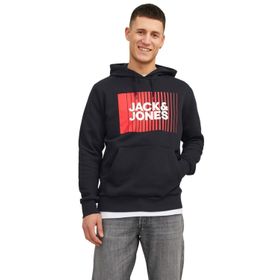 Jack & Jones Jjecorp Logo Sweat Hood Play Noos Black Erkek Sweatshirt