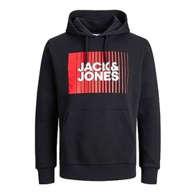 Jack & Jones Jjecorp Logo Sweat Hood Play Noos Black Erkek Sweatshirt