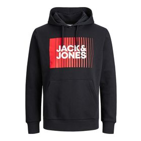 Jack & Jones Jjecorp Logo Sweat Hood Play Noos Black Erkek Sweatshirt