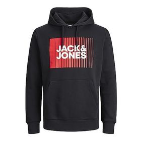 Jack & Jones Jjecorp Logo Sweat Hood Play Noos Black Erkek Sweatshirt