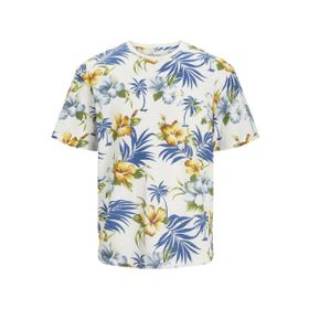 Jack & Jones Jjejeff Aop Tee Ss SN Cloud Dancer Erkek T-shirt