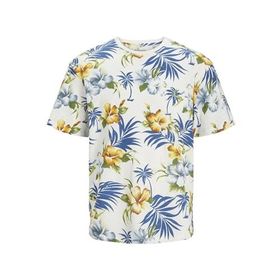 Jack & Jones Jjejeff Aop Tee Ss SN Cloud Dancer Erkek T-shirt