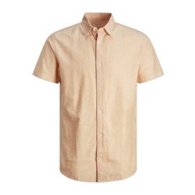 Jack & Jones Jjelinen Shirt SS SN PLS Açık Turuncu Erkek T-shirt