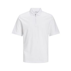Jack & Jones Jjemac Zip SS POLO SN Beyaz Erkek T-Shirt