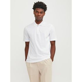 Jack & Jones Jjemac Zip SS POLO SN Beyaz Erkek T-Shirt