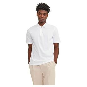 Jack & Jones Jjemac Zip SS POLO SN Beyaz Erkek T-Shirt