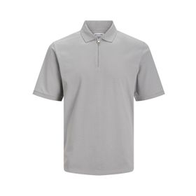 Jack & Jones Jjemac Zip SS SN Ultimate Grey Polo Erkek T-shirt