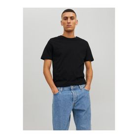 Jack & Jones Jjeorganic Basic Tee Ss V-Neck Noos Black Erkek T-shirt