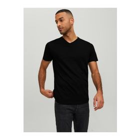 Jack & Jones Jjeorganic Basic Tee Ss V-Neck Noos Black Erkek T-shirt
