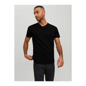 Jack & Jones Jjeorganic Basic Tee Ss V-Neck Noos Black Erkek T-shirt
