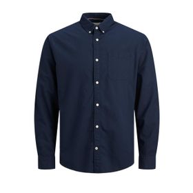 Jack & Jones Jjeoxford Shirt L/S S21 Noos Lacivert Blazer Fit Slim Fit Erkek T-shirt