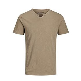 Jack & Jones Jjesplit Neck Tee Noos Crockery Fit Slim Erkek T-shirt