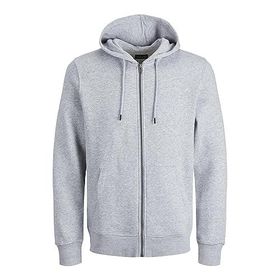 Jack & Jones Jjestar Basic Sweat Zip Hood Noos Light Grey Melanj Erkek Sweatshirt