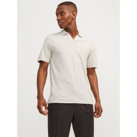 Jack & Jones Jjesummer Linen SS LN Crockery Polo Erkek T-shirt