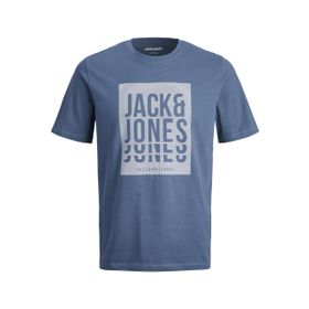 Jack & Jones Jjflint Tee SS Mavi Ensign Blue Bisiklet Yaka Erkek T-shirt
