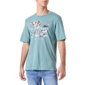 Jack & Jones Jjfloor Tee Ss Mavi Goblin Blue Bisiklet Yaka Erkek T-shirt