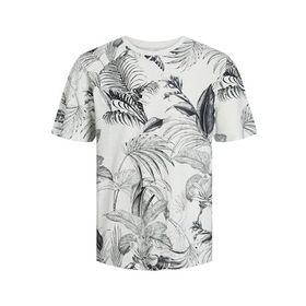 Jack & Jones Jjguru AOP Tee Ss O-Neck Cloud Dancer Erkek T-shirt