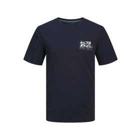 Jack & Jones Jjluke Tee Ss Koyu Mavi Beyaz Gri Bisiklet Yaka Erkek T-shirt
