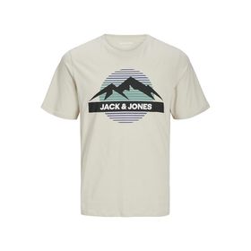 Jack & Jones Jjpeak Tee Ss Moonbeam Bisiklet Yaka Erkek T-shirt