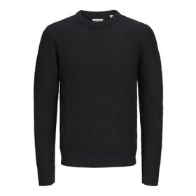 Jack & Jones Jjroy Knit Crew Neck Siyah Erkek Örgü Kazak
