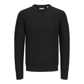 Jack & Jones Jjroy Knit Crew Neck Siyah Erkek Örgü Kazak