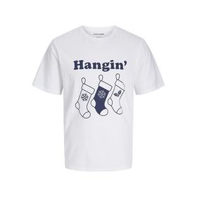 Jack & Jones Jjxmas One Color Funny Tee Ss Parlak Beyaz Bisiklet Yaka Erkek T-shirt