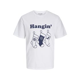 Jack & Jones Jjxmas One Color Funny Tee Ss Parlak Beyaz Bisiklet Yaka Erkek T-shirt