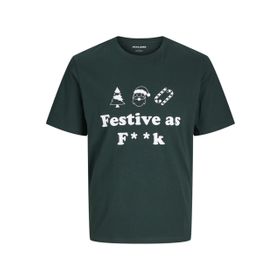 Jack & Jones Jjxmas One Color Funny Tee Ss Scarab Bisiklet Yaka Erkek T-shirt
