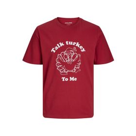 Jack & Jones Jjxmas One Color Funny Tee Ss Scarlet Sage Bisiklet Yaka Erkek T-shirt