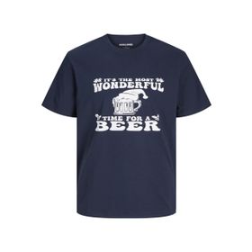 Jack & Jones Jjxmas One Color Funny Tee Ss Sky Captain Bisiklet Yaka Erkek T-shirt