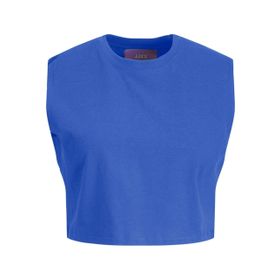 Jack & Jones Jjxx Jxalvira Slim Sl Crop Every Tee JRS SN Blue Iolite Kadın T-shirt