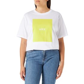 Jack & Jones Jjxx Jxamber Rlx Ss Every Square Tee Jrs Noos Bright White Print Limeade Square Kadın T-shirt