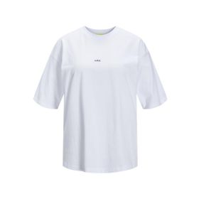 Jack & Jones Jjxx Jxandrea Loose Ss Logo Tee Jrs Noos Bright White Print Black Logo Kadın T-shirt