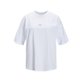 Jack & Jones Jjxx Jxandrea Loose Ss Logo Tee Jrs Noos Bright White Print Black Logo Kadın T-shirt