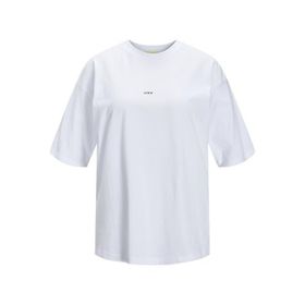 Jack & Jones Jjxx Jxandrea Loose Ss Logo Tee Jrs Noos Bright White Print Black Logo Kadın T-shirt