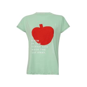 Jack & Jones JJXX Jxastrid SL Boxy PrinT TEE JRS Grayed Jade Kadın T-shirt