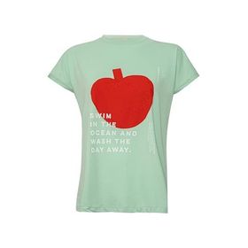 Jack & Jones JJXX Jxastrid SL Boxy PrinT TEE JRS Grayed Jade Kadın T-shirt