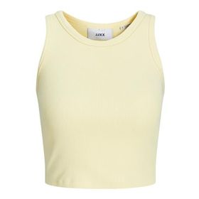 Jack & Jones Jjxx Jxfallon Str Sl Rib Top Jrs Noos French Vanilla Kadın T-shirt