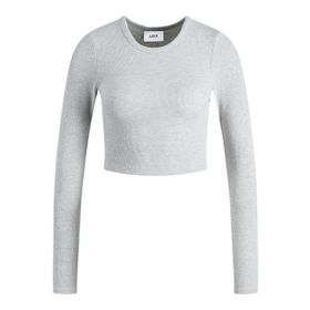 Jack & Jones JJXX Jxfeline STR LS Rib TEE JRS Noos Light Grey Melange Kadın T-shirt