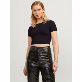 Jack & Jones Jjxx Jxflorie Ss Rib Tee Noos Siyah Kadın T-shirt