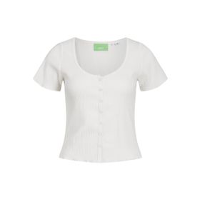 Jack & Jones Jjxx Jxlucinda Str Ss Tee JRS Blanc DE Blanc Kadın T-shirt